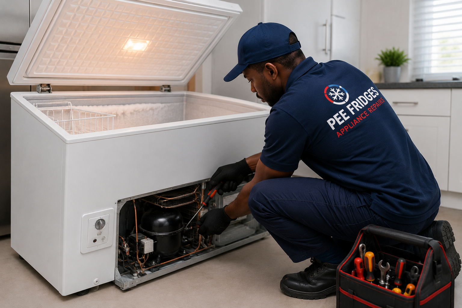 Pee Fridges & Appliances Repairs technician at work